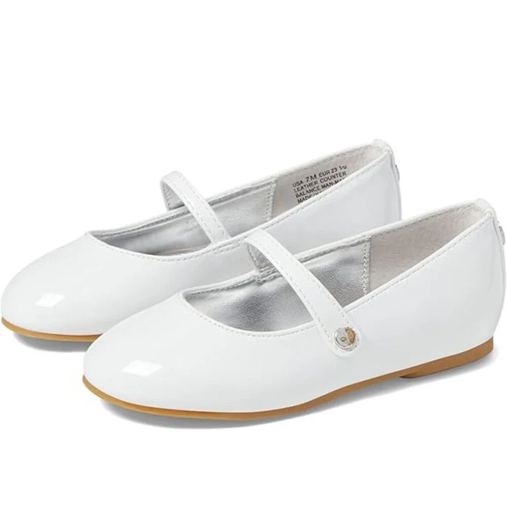 Nina Fernanda Ballet Flats Toddler US 1 White Patent Round Toe Mary Jane NCZ344